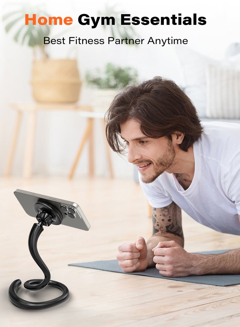 A2C Gooseneck Phone Holder Mount for iPhone 17/16/15/14/13/12 - Magnetic Stand Tabletop Clamp 360°Rotation Adjustable for Office/Home Compatible with iPhone 17 16 15 14 13 12 Mini Plus Pro Max - Image 5